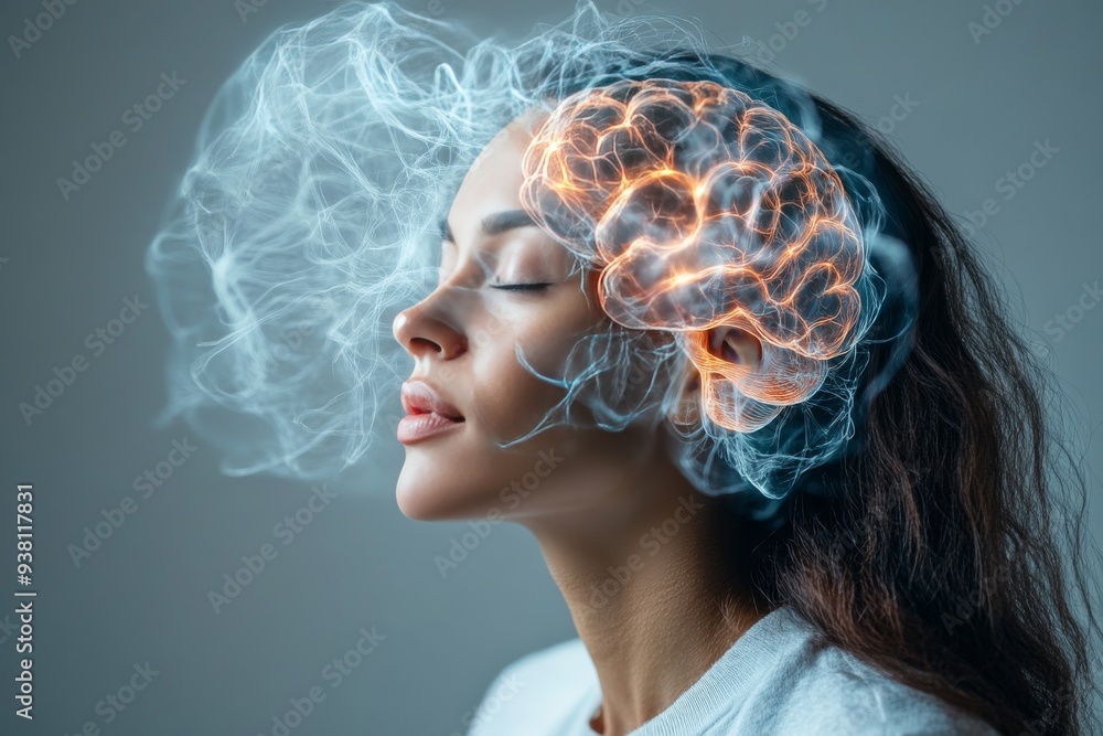 Futuristic Portrait of a Woman with Neural Network Visualization Highlighting the Fusion of Science and Identity Futuristic Portrait of a Woman with Neural Network Visualization Highlighting the Fusion of Science and Identity