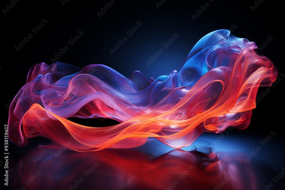 Abstract Glowing Waves: Dynamic Digital Art Abstract Glowing Waves: Dynamic Digital Art