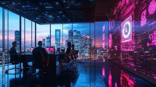 Futuristic Office and Conference Room: A Glimpse into Tomorrow's Workspace