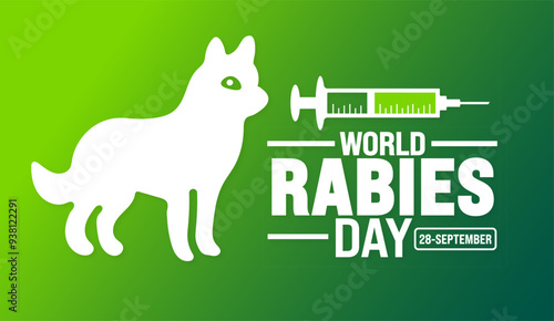 World Rabies day background or banner design template. Holiday concept. Template for background, banner, card, poster, placard, design template with unique shapes with standard color.