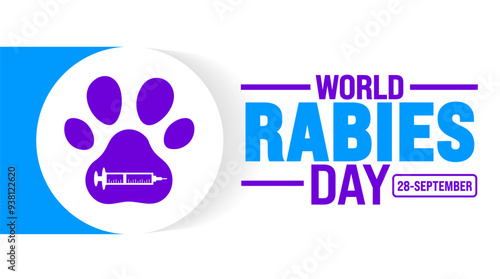 World Rabies day background or banner design template. Holiday concept. Template for background, banner, card, poster, placard, design template with unique shapes with standard color.