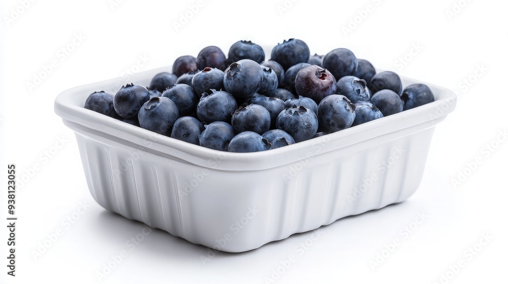 Fresh Blueberries in a White Container Fresh Blueberries in a White Container
