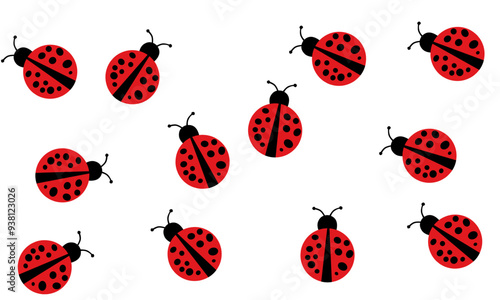 seamless pattern with ladybug