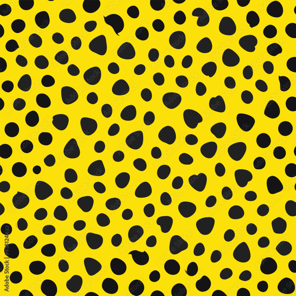 Seamless ocelot skin pattern vector design featuring bold black and brown rosette spots on a golden-tan background, ideal for fashion, textiles, and animal print themes Seamless ocelot skin pattern vector design featuring bold black and brown rosette spots on a golden-tan background, ideal for fashion, textiles, and animal print themes