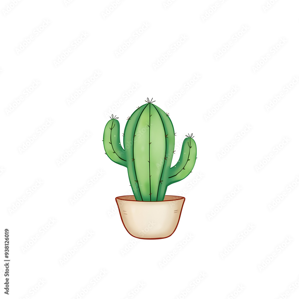 Cute cactus plant isolated on the white background. Adorably hand-drawn, eco-friendly, minimalism, social media decoration element. Cute cactus plant isolated on the white background. Adorably hand-drawn, eco-friendly, minimalism, social media decoration element.