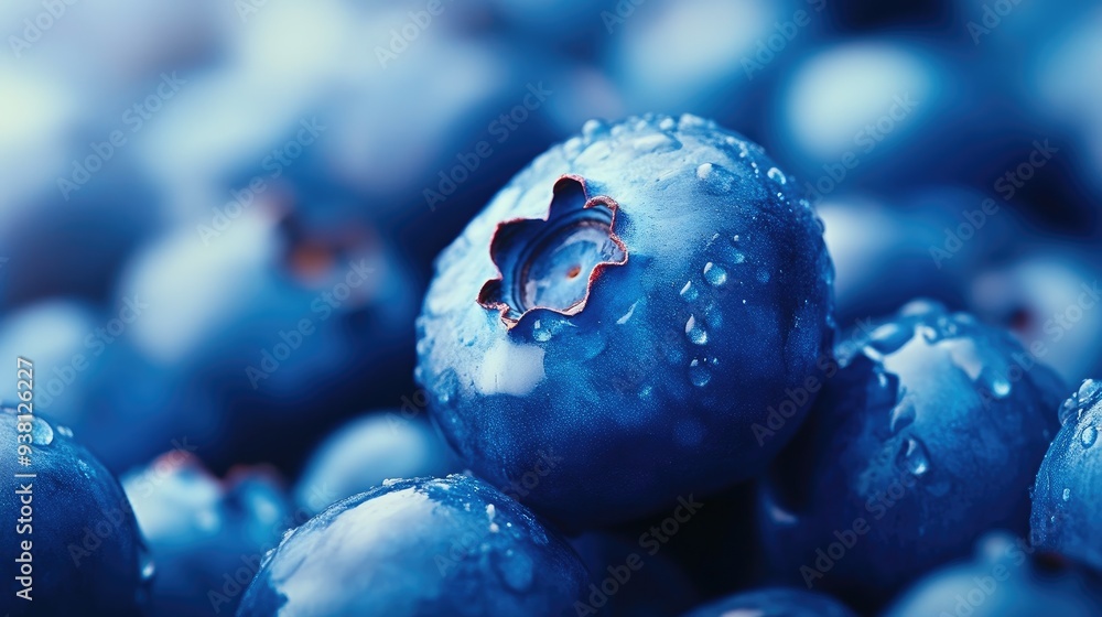 Blueberries on Dark Background Close-Up Blueberries on Dark Background Close-Up