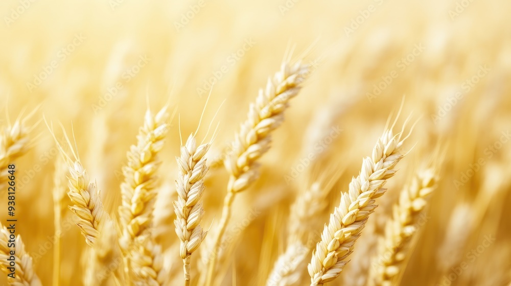 Textured Wheat Close-Up Against Blurred Field Textured Wheat Close-Up Against Blurred Field