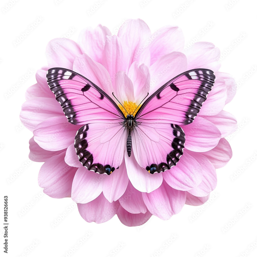 A vibrant pink butterfly resting on a delicate flower, symbolizing beauty and nature's harmony. A vibrant pink butterfly resting on a delicate flower, symbolizing beauty and nature's harmony.