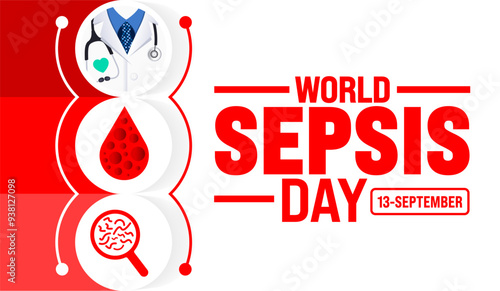 World Sepsis day background or banner design template. Holiday concept. Template for background, banner, card, poster, placard, design template with unique shapes with standard color.