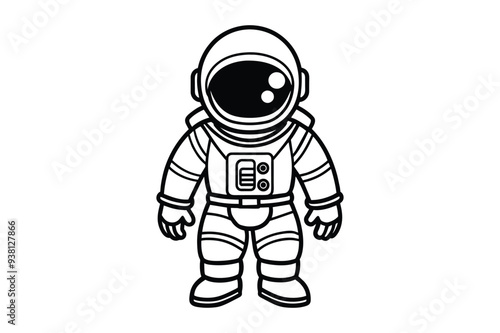 astronaut outline vector illustration