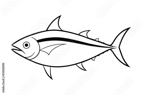  bluefin tuna line art vector illustration