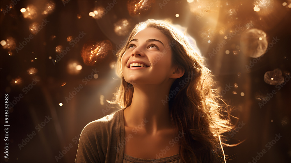 The power of positive thoughts: Depict a life-changing moment where the law of attraction brings immense happiness and success The power of positive thoughts: Depict a life-changing moment where the law of attraction brings immense happiness and success