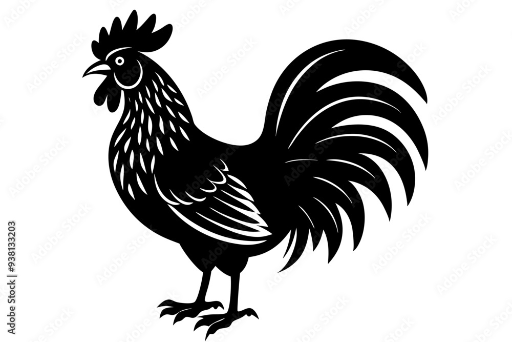 Rooster vector art silhouette illustration Rooster vector art silhouette illustration