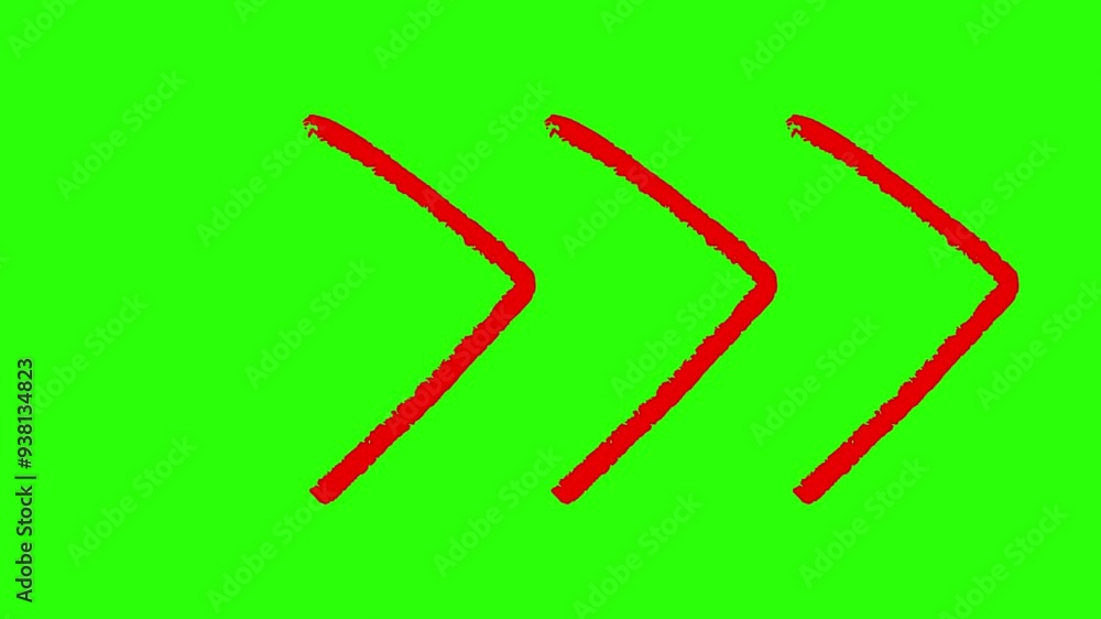 Red arrow doodle animation on green background Red arrow doodle animation on green background