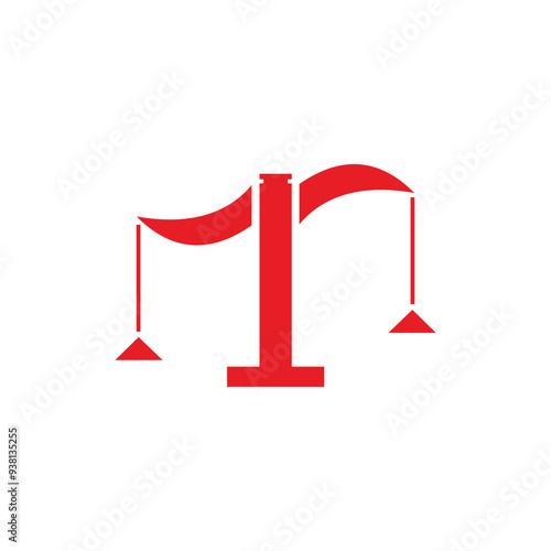 Scales of justice icon. Flat design style eps 10. Design element illustration of a symbol of biased justice, unfair justice. Logo design of justice