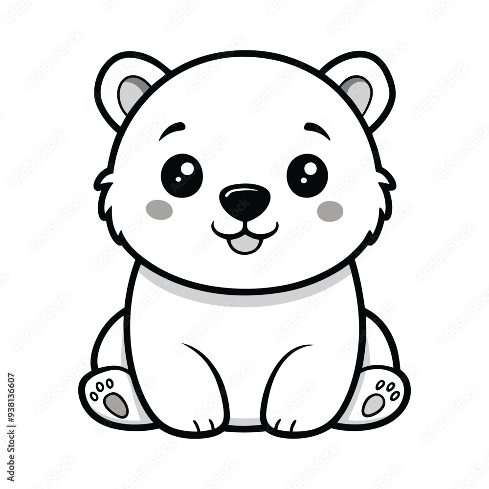 Naklejka premium a-cute-baby-Pola-bear-vector illustration.
