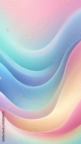 Abstract colorful waves with smooth curves and a blend of blue and pink tones in a digital design 4k photo