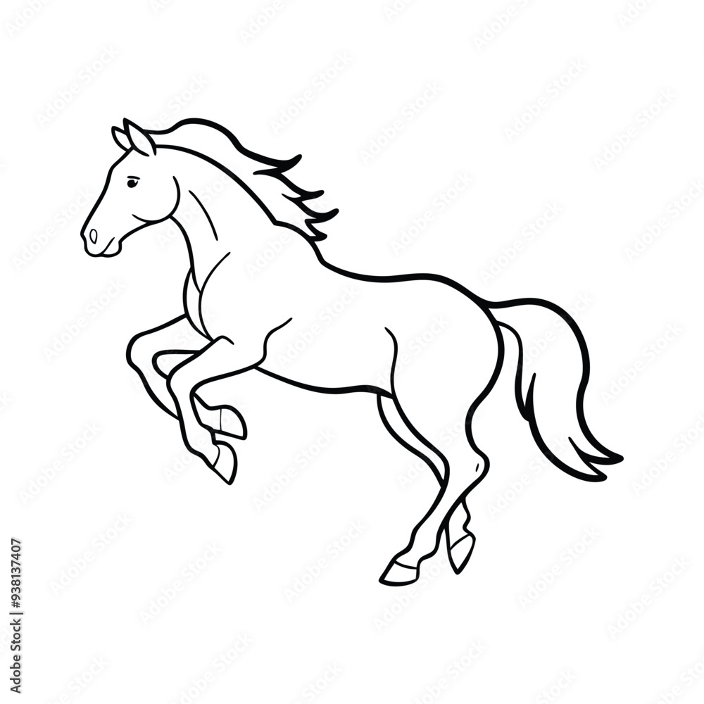 Obraz premium jumping-horse-vector-illustration