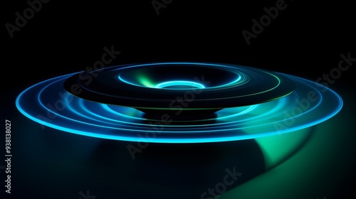 Abstract Glowing Circles - Futuristic Technology Design