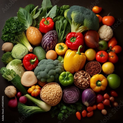 Wallpaper Mural Assortment of Vibrant Produce Creates Captivating Visage Torontodigital.ca
