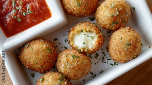 Fried Cheese Balls with Marinara Sauce photo