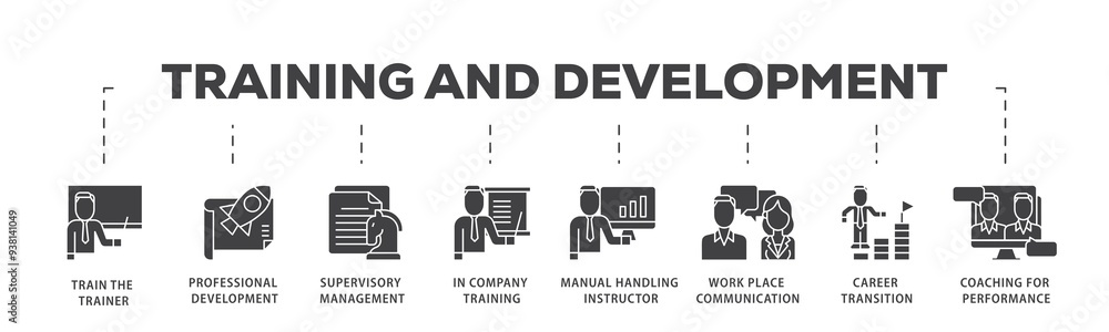Training icon infographic illustration concept with icon of coaching, teaching, knowledge, development, learning, experience, and skills icon png and easy to edit Training icon infographic illustration concept with icon of coaching, teaching, knowledge, development, learning, experience, and skills icon png and easy to edit