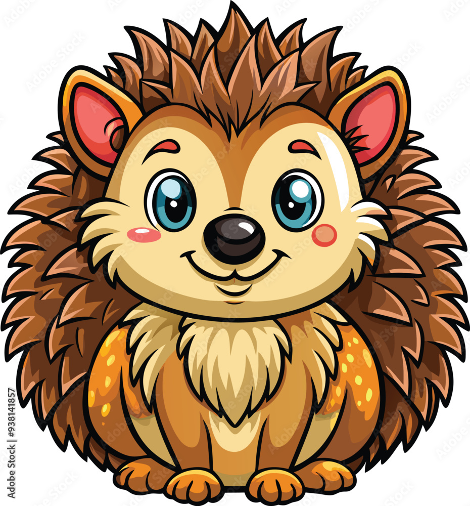 Obraz premium Cute Hedgehog vector cartoon illustration Illustrator Artwork