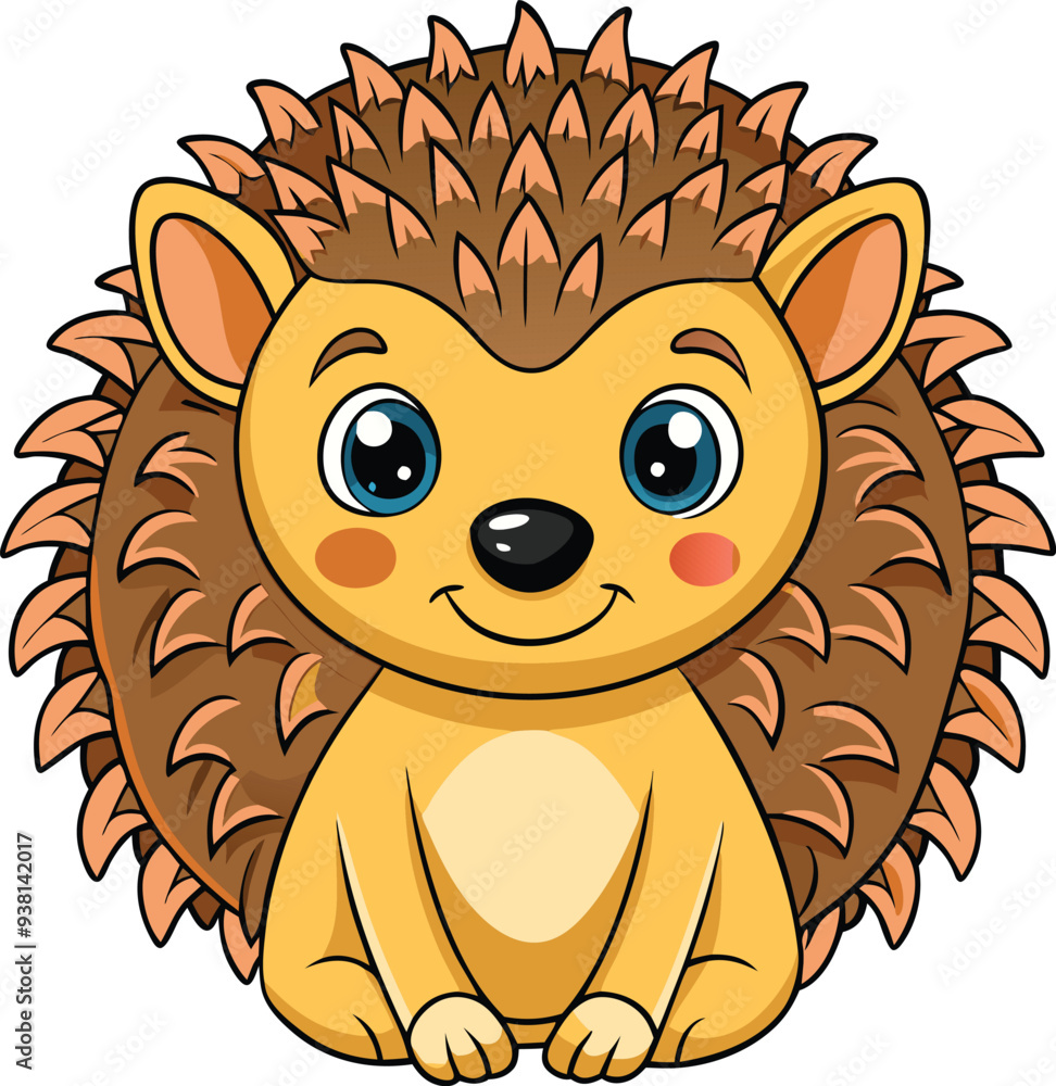 Obraz premium Cute Hedgehog vector cartoon illustration Illustrator Artwork