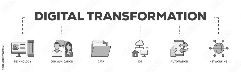 Digital transformation icon infographic illustration concept with icon of technology, communication, data, iot, ict, automation, internet, and networking icon png and easy to edit Digital transformation icon infographic illustration concept with icon of technology, communication, data, iot, ict, automation, internet, and networking icon png and easy to edit