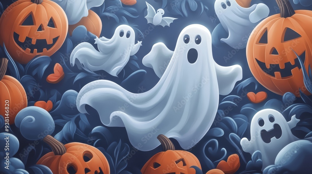 Halloween Ghosts and Pumpkins Halloween Ghosts and Pumpkins