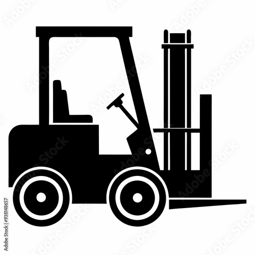 Forklift Black silhouette