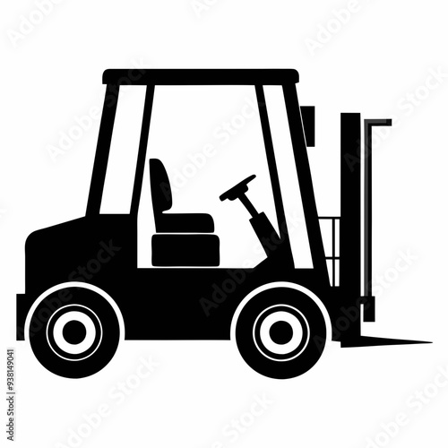 Forklift Black silhouette