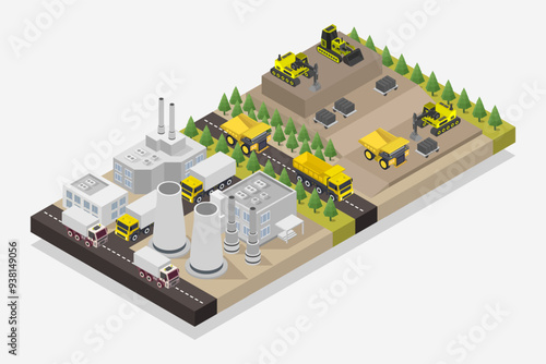 Isometric factory and mine