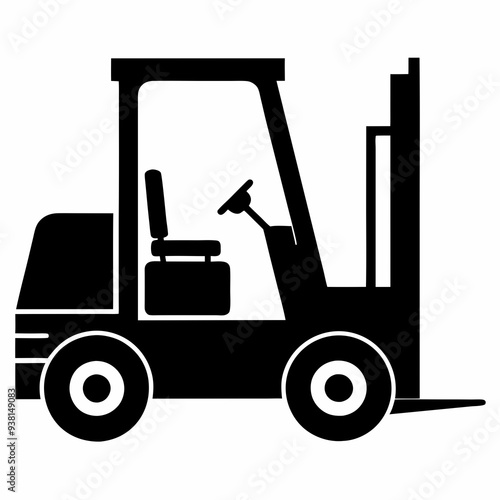 Forklift Black silhouette