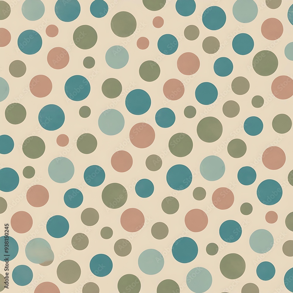 Muted Colors Retro Polka Dot Illustration Muted Colors Retro Polka Dot Illustration