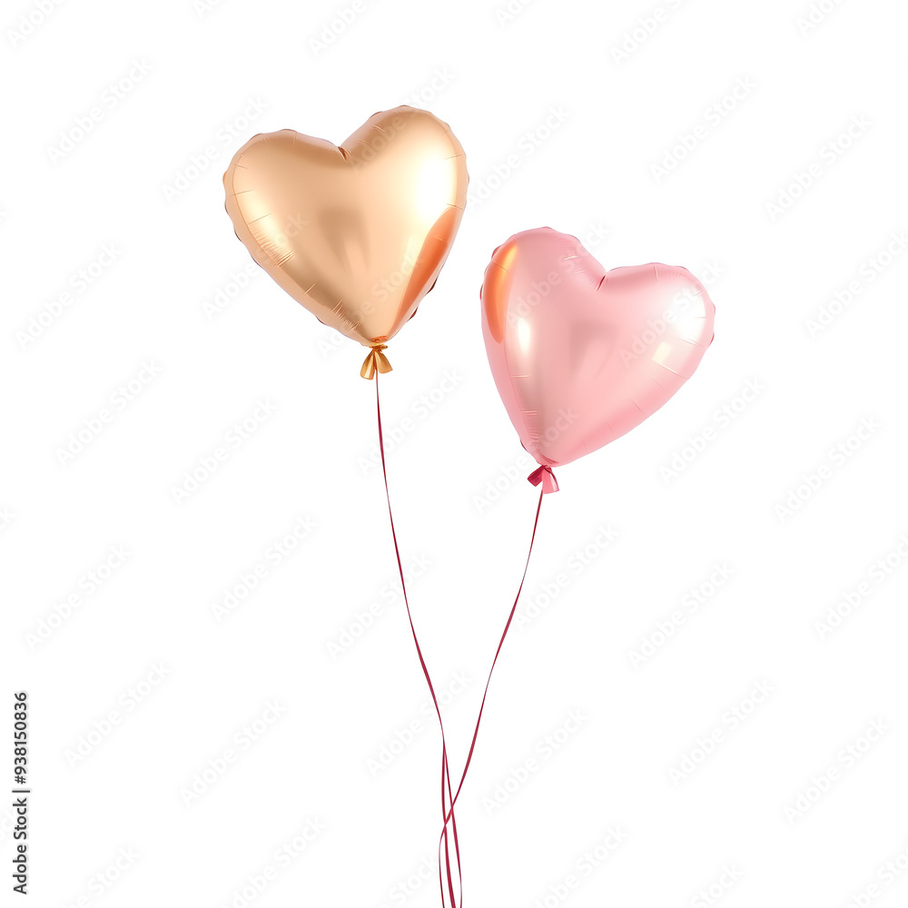 Heart-shaped balloons isolated on the white background. Delicately hand-drawn, eco-friendly, minimalism, social media decoration element. Featuring soft pastel tones Heart-shaped balloons isolated on the white background. Delicately hand-drawn, eco-friendly, minimalism, social media decoration element. Featuring soft pastel tones