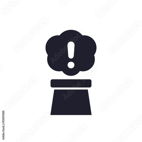 air pollution and industrial emissions icon on white