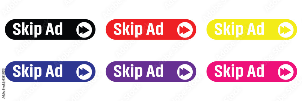 Skip ad button icons sign vector design. Symbol for social media elements on white background. Skip ad button icons sign vector design. Symbol for social media elements on white background.