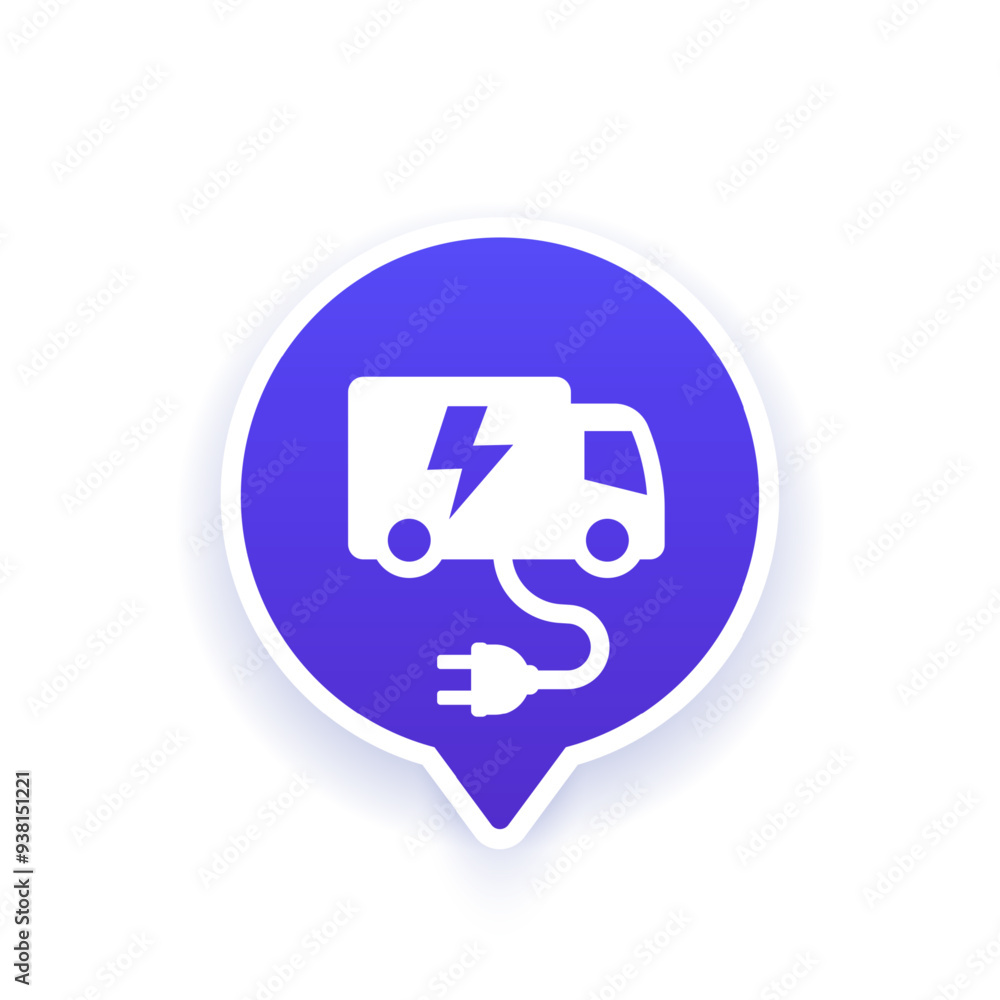 electric truck icon, vector pictogram electric truck icon, vector pictogram