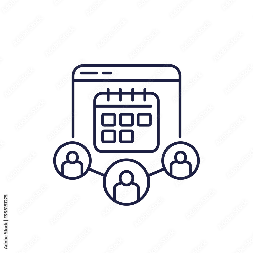 MAU icon, Monthly Active Users, line vector MAU icon, Monthly Active Users, line vector