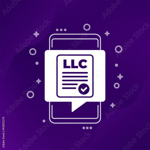 LLC, Limited Liability Company vector icon with a phone