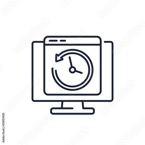 web history icon, line vector