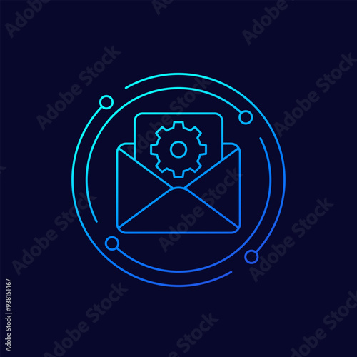 technical correspondence icon, linear design