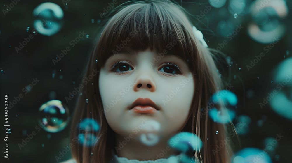 Child Blowing Bubbles The Backyard Child Child Blowing Bubbles The Backyard Child