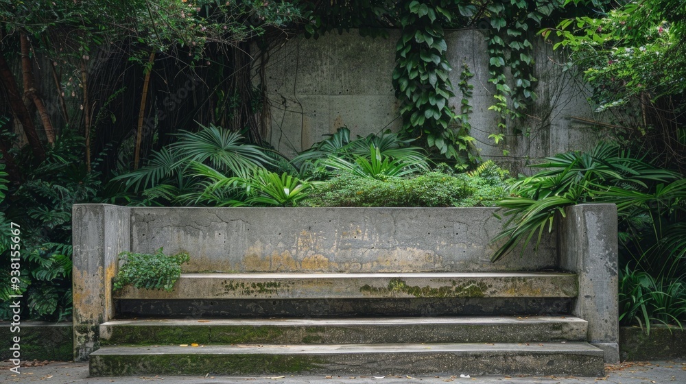 concrete display stand with greenery plants concrete display stand with greenery plants