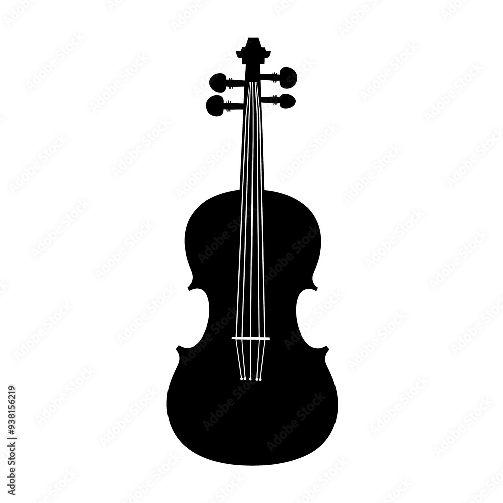 Fototapeta premium Silhouette of a violin, a stringed musical instrument.