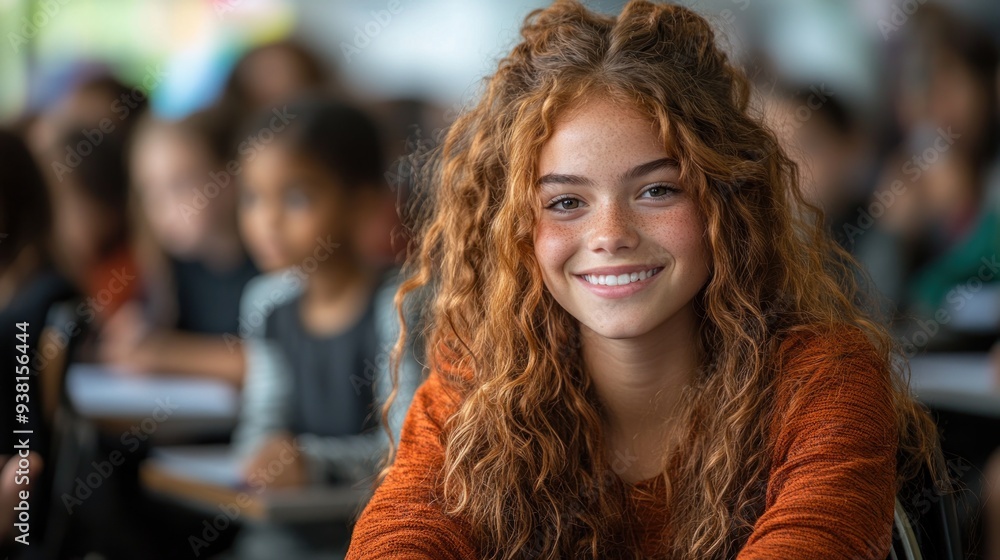Smiling Student in Classroom Smiling Student in Classroom