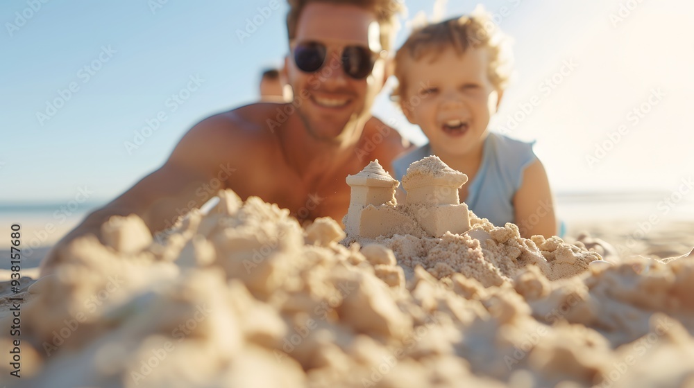 parent and child on the beach parent and child on the beach