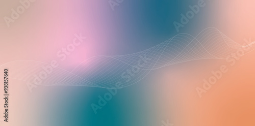 Multicolour Pastel tint gradient background with wavy lines texture