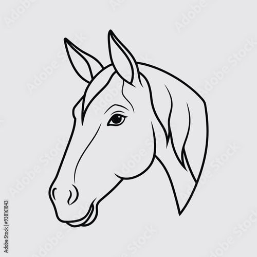 horse head illustration design 519